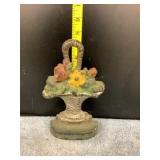 Cast Iron Flower Basket Doorstop
