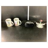 Coffee Cups, Alarm Clock, art Glass
