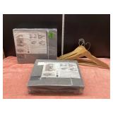 Wood Hangers & Bed Sheet Set Storage Box (2)