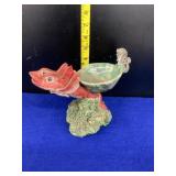 Majolica? Shell, Seahorse & Fish Figurine