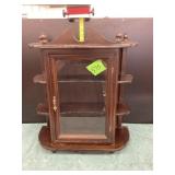 Vintage Wood Curio Display Cabinet