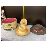 Hat Box & Genuine Panama hat, Henschel size small