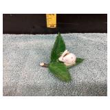Herend Hand painted Bunny on Leaf