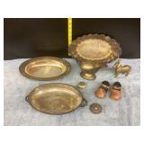 Brass Items, Copper plated Baby shoes & cast iron