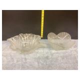 Mikasa Crystal Leaf Bowl & Frosted Glass Scallop