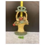 Cast Iron Flower Basket Doorstop