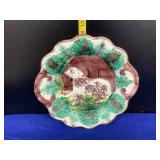 Majolica Plate (couple chips on bottom)