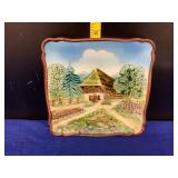 Majolica ceramic wall hanging plate