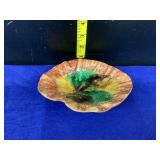 Majolica Begonia Leaf Shaped Dish