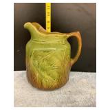 Majolica Cattails & Swallow Pitcher