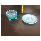 Fenten Plate, Blue Glass Bowl