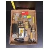 Coins, Old Medicine Holders, bells, Etc