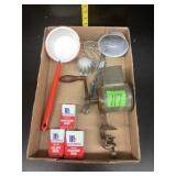 Meat Grinder, McCormick Cans, ladles
