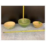 McCoy Stoneware (green) & Stoneware Bowls