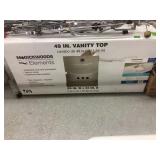 49 in. White swirl cultured marble vanity