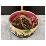 Assortment of Belts & Hat Box