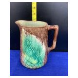 Majolica Pitcher Has chip