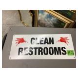 Clean Restrooms sign