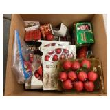 Box of Christmas items