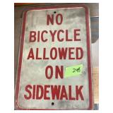 No Bicycle Allowed On Sidewalk 12ï¿½ x 18ï¿½