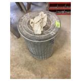 Galvanized Can with shop Rags