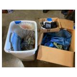 Garmin GPS, tarp, hamper, misc.