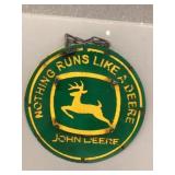 John Deere 12" tin sign