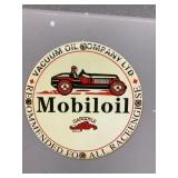Mobiloil porcelain enamel sign