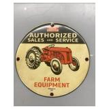 Ford tractor porcelain enamel sign