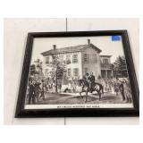 Mr Lincoln Residence and Horse Print 22 1/2" x 18
