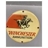Winchester ammunition porcelain enamel sign