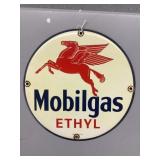 Mobilgas porcelain enamel sign