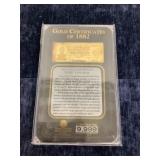 2015 $500 Lincoln Ingot Gold Certificate layered