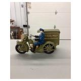 Cast iron motorcycle postal carrier