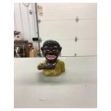 Cast iron head statue bank