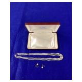 Crown 14 KT Gold Pearl Earrings and 14KT WG