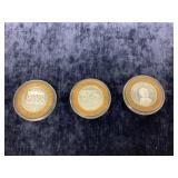 Gaming Tokens .999 Silver (3) Various locations