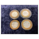 Gaming Tokens .999 Silver (4) various locations