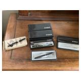 (11) Skilcraft pens, (1) Quill pen, (5) Parker