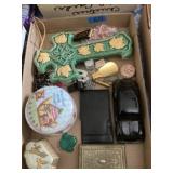Trinket Boxes, Avon Car, Ceramic Cross
