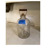 One Gallon Glass Bottle w/wood bale Handle