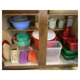Tupperware, plastic ware, scale & Misc.