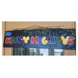 36"x9" Happy Holidays wood sign