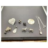 18" Necklace, Horse Earrings, Pendants, Pin &