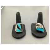 Gordon & Smith Mens Turquoise Ring (2) Size 10