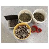 Assortment Of Nails, Screws and stakes