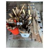 Pallet of wooden stakes