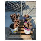 6 buckets of pins- approx qty 180- approx 23 and