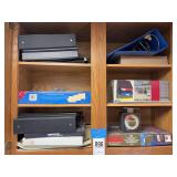 Office Supply Assortment with Binders, Files, and Scales