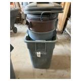 4 trash cans
